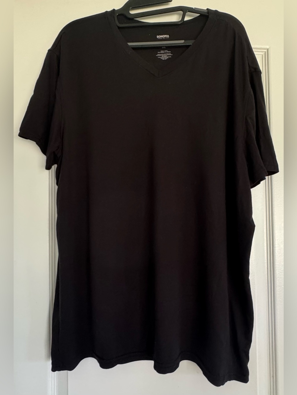 Sonoma Black V Neck Sleep Shirt Pajama Tee Soft Stretch XL